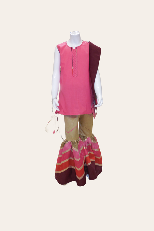 Cotton Kameez with Gharara pant (GCN10363