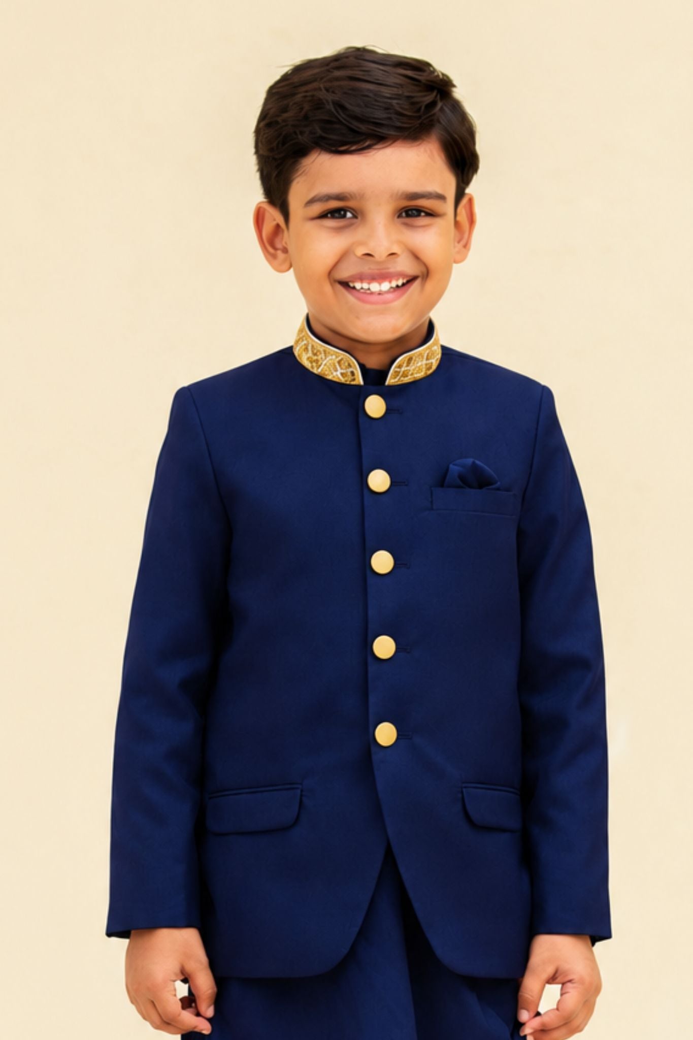 Navy, Black, Off-White, White, and Maroon Kurta Shalwar with Prince Coat (B4011)