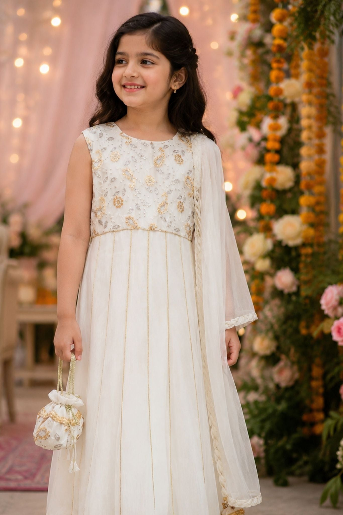 Chiffon maxi with Churidar Pajama
