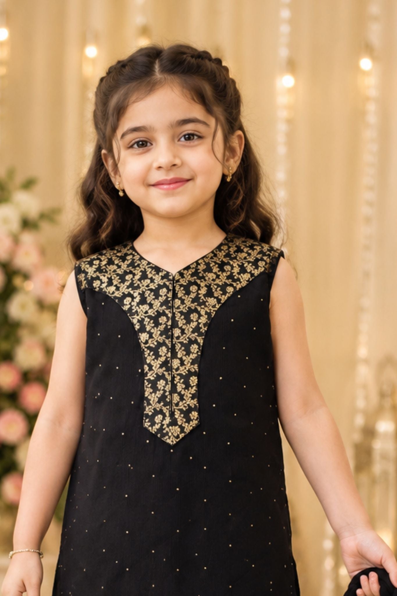 4 - piece Hand Embroidered Kameez Suit with Dupatta and Batwa. G10446 (1)