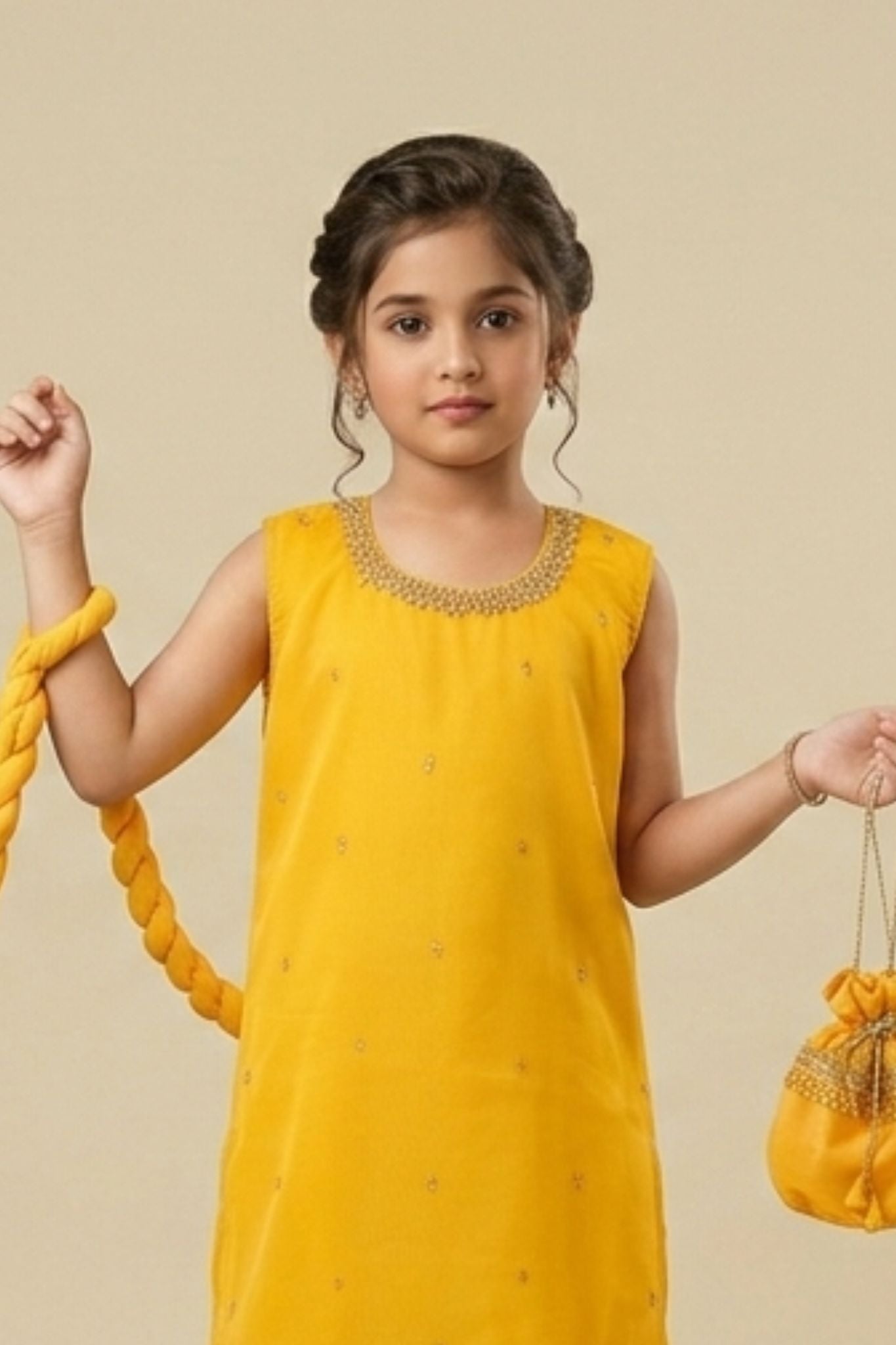 4 - piece Hand Embroidered Kameez Suit with Dupatta and Batwa. G10511