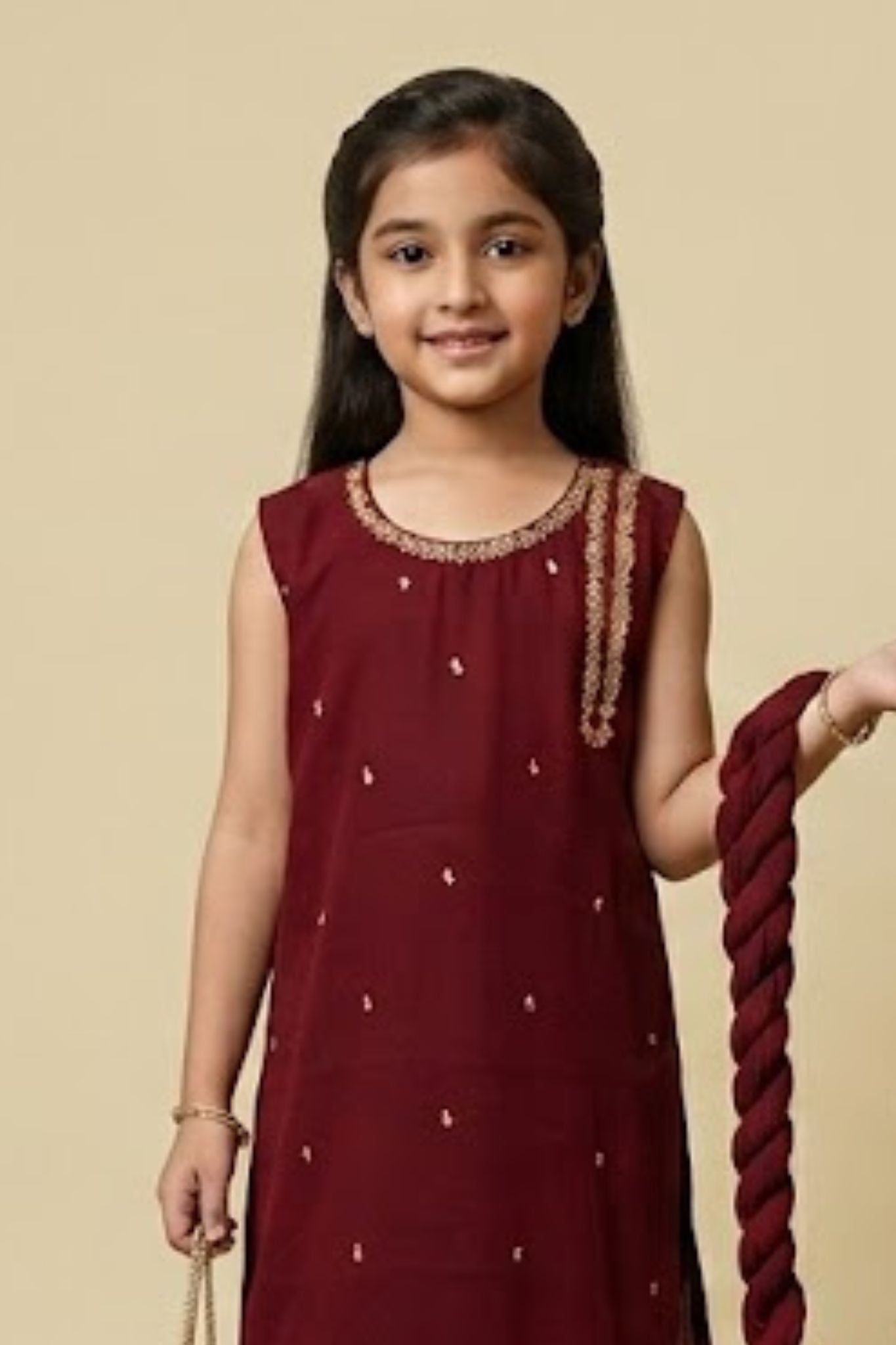 4 - piece Hand Embroidered Kameez Suit with Dupatta and Batwa. G10519