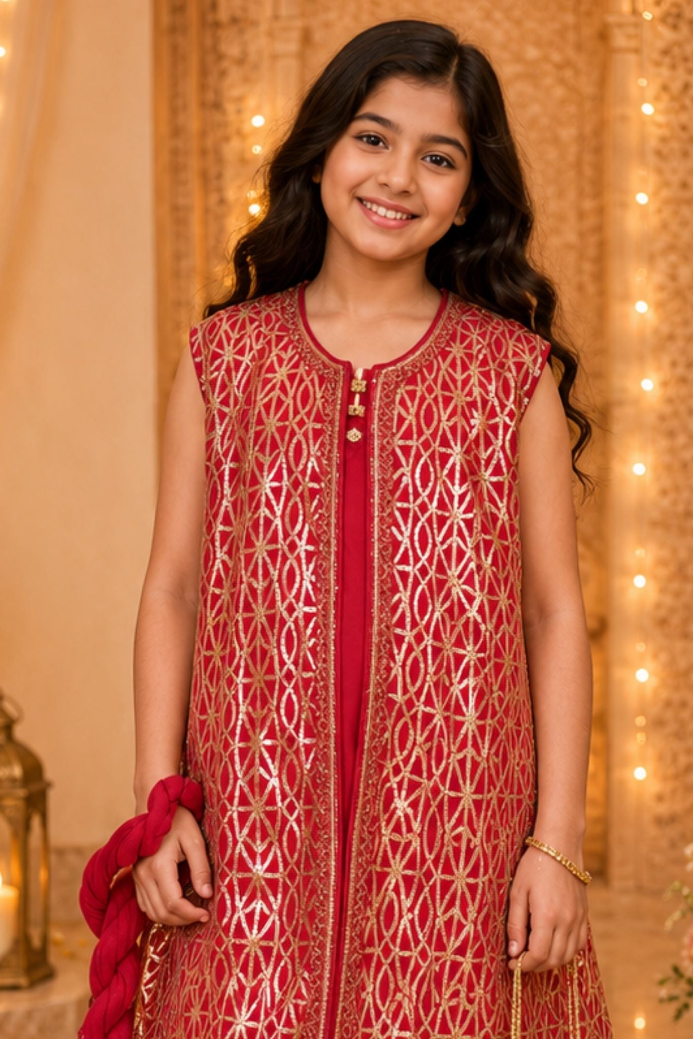 4 - piece embroidered Kameez Suit with Dupatta and Batwa.G10410 (2)
