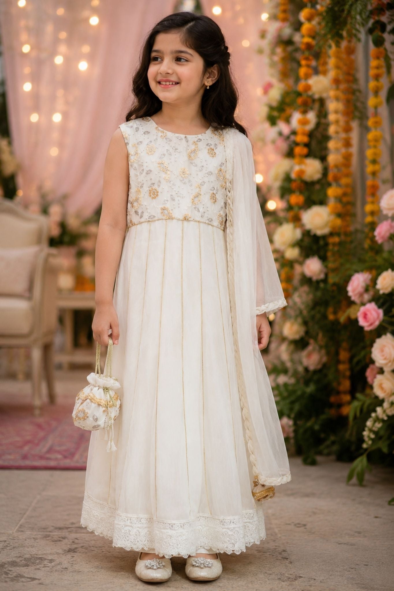 Chiffon maxi with  Churidar Pajama