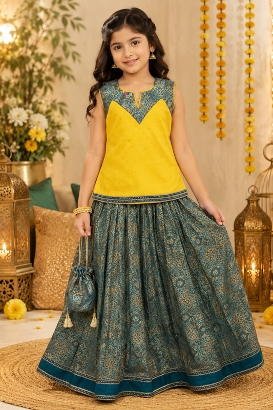 4 - piece Hand embroidered Sharara Suit with Dupatta and Batwa. M S  1