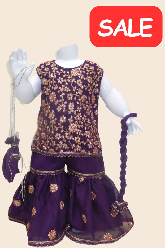 Chiffon Gota embroidered Kameez with Gharara