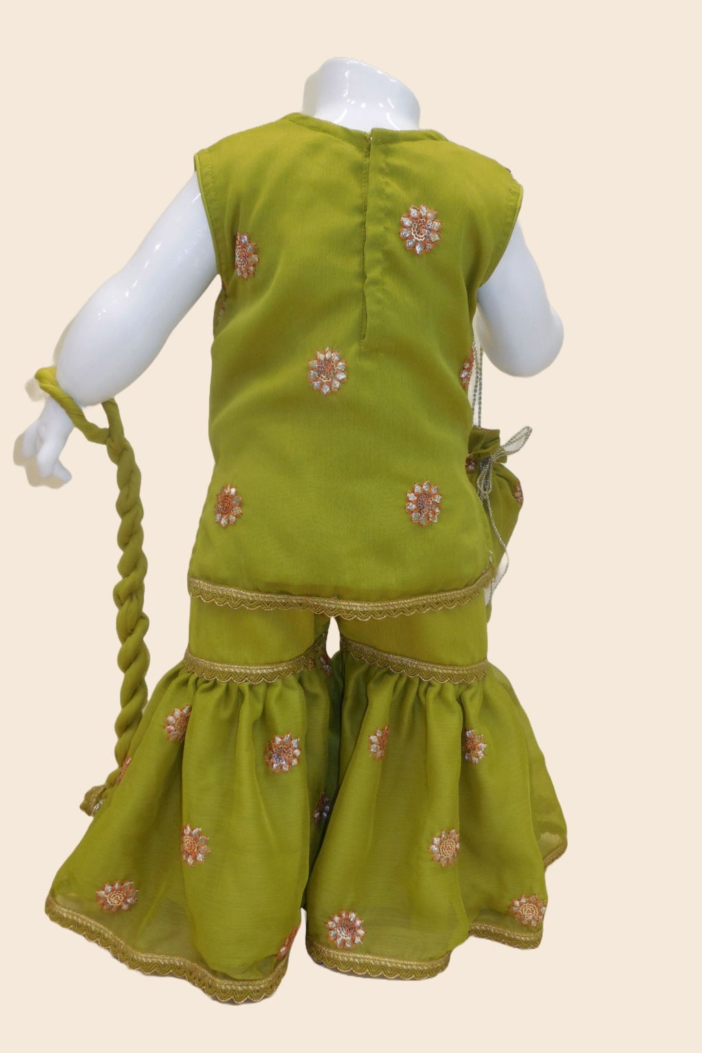 Chiffon Gota Embroidered Kameez with Gharara