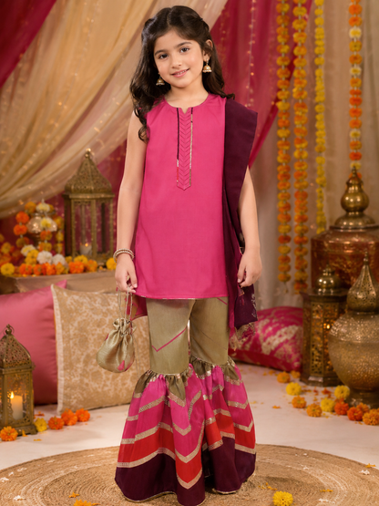 Cotton Kameez with Gharara pant (GCN10363