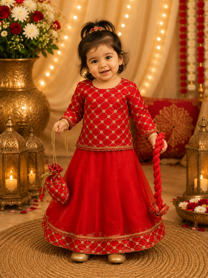 Organza Blouse with Sharara
