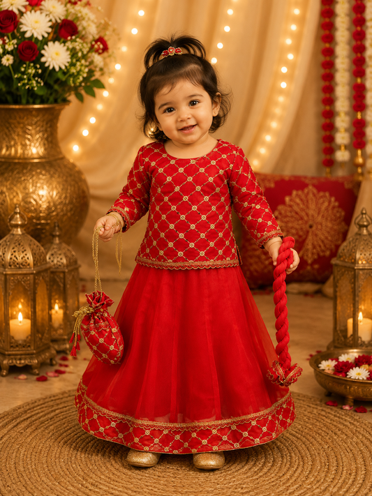 Organza Blouse with Sharara