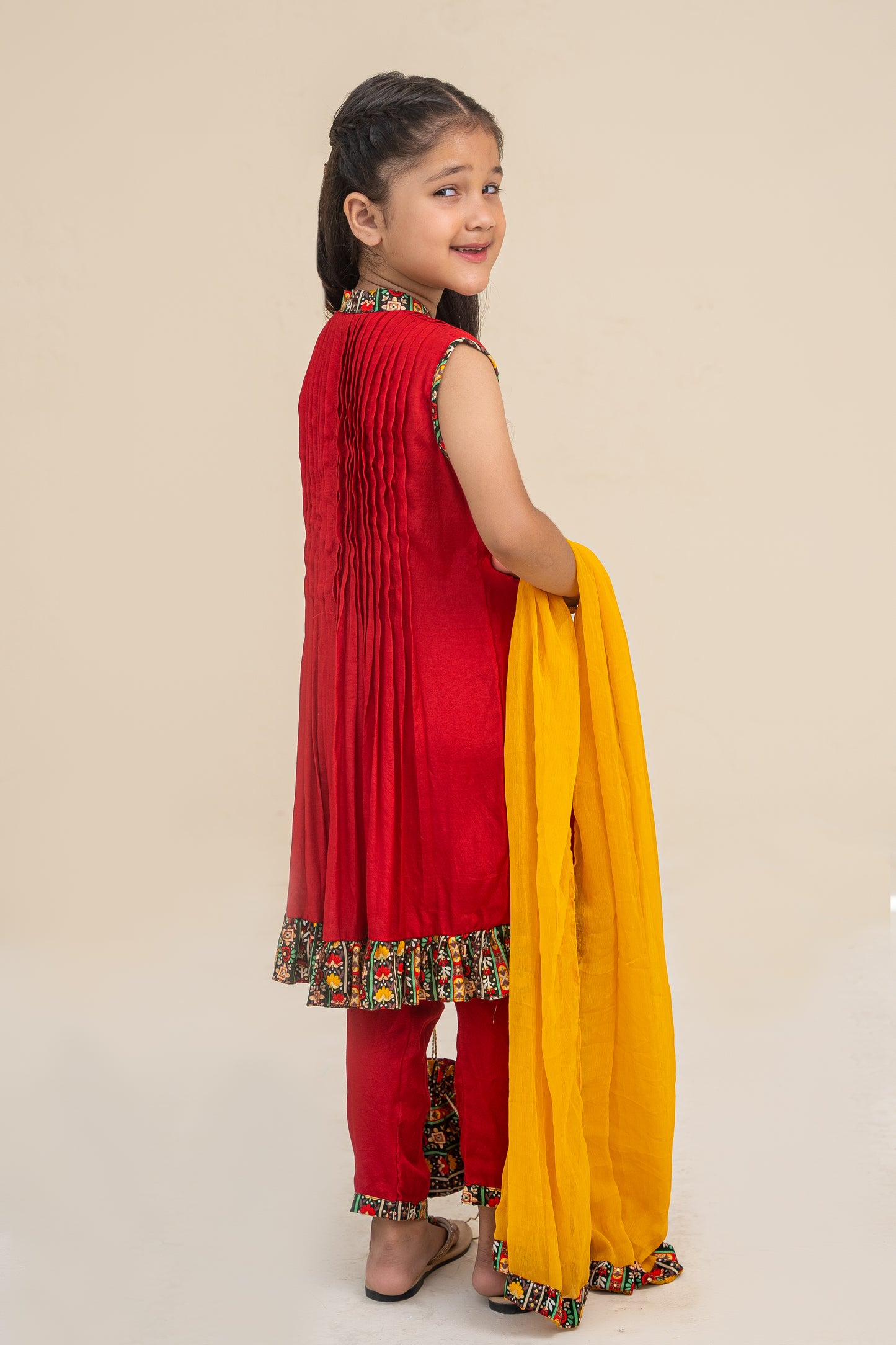 4 - piece Kameez Suit with Dupatta and Batwa.