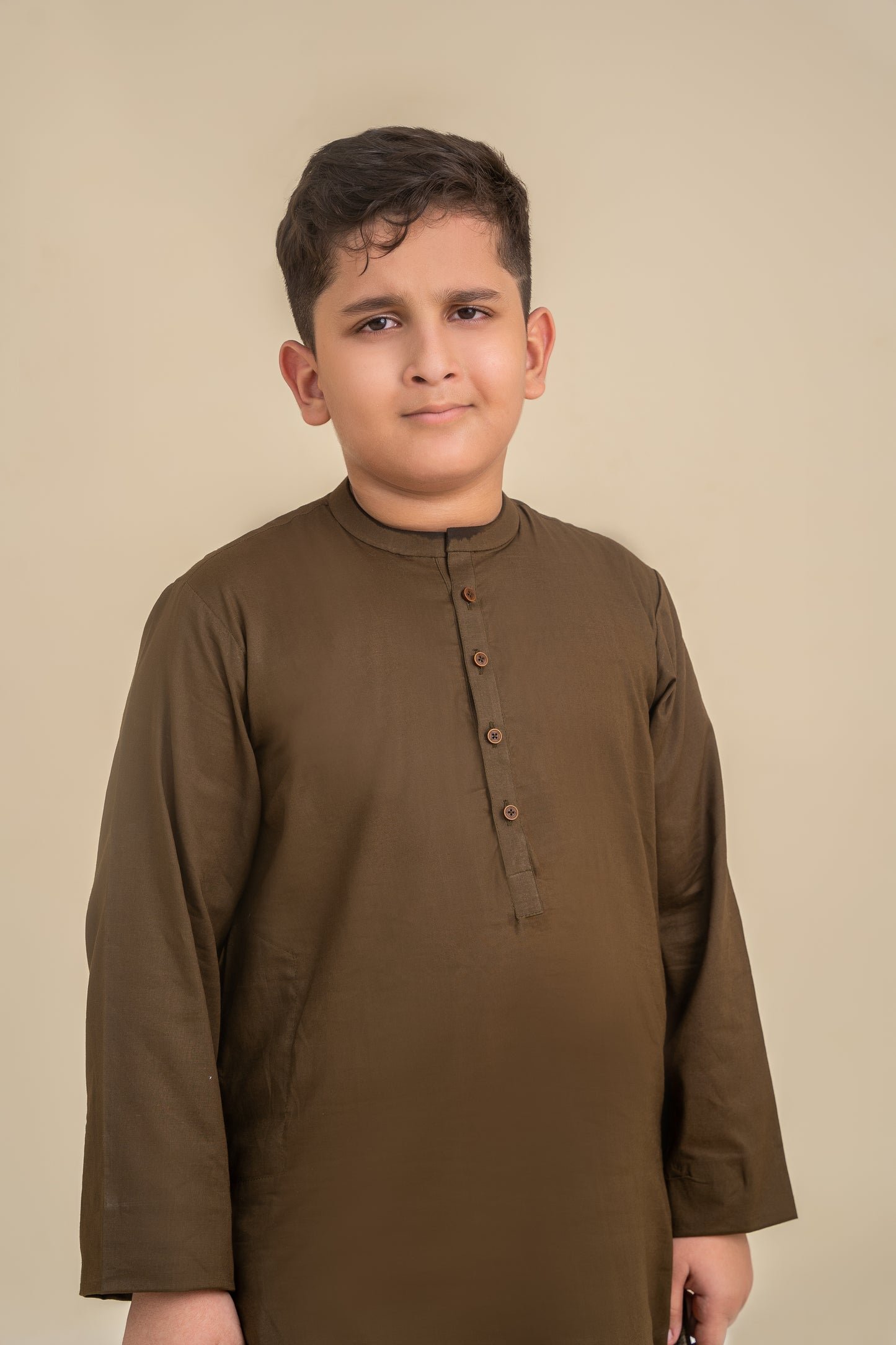 Olive green kurta shalwar.B3089