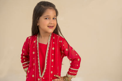 4 - piece Hand embroidered  Palazzo Suit with Dupatta and Batwa.G10418