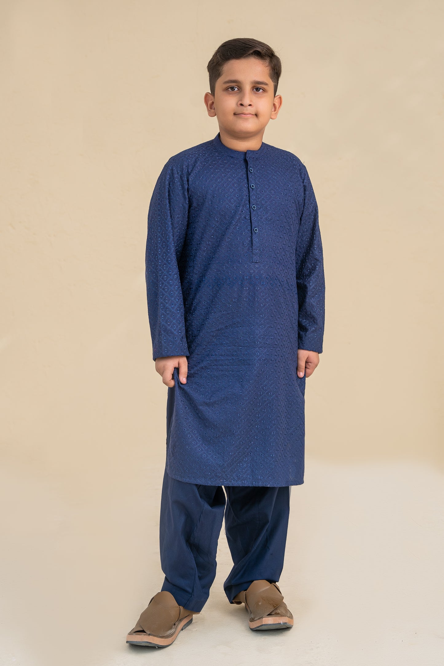 Navy blue kurta shalwar.B3087