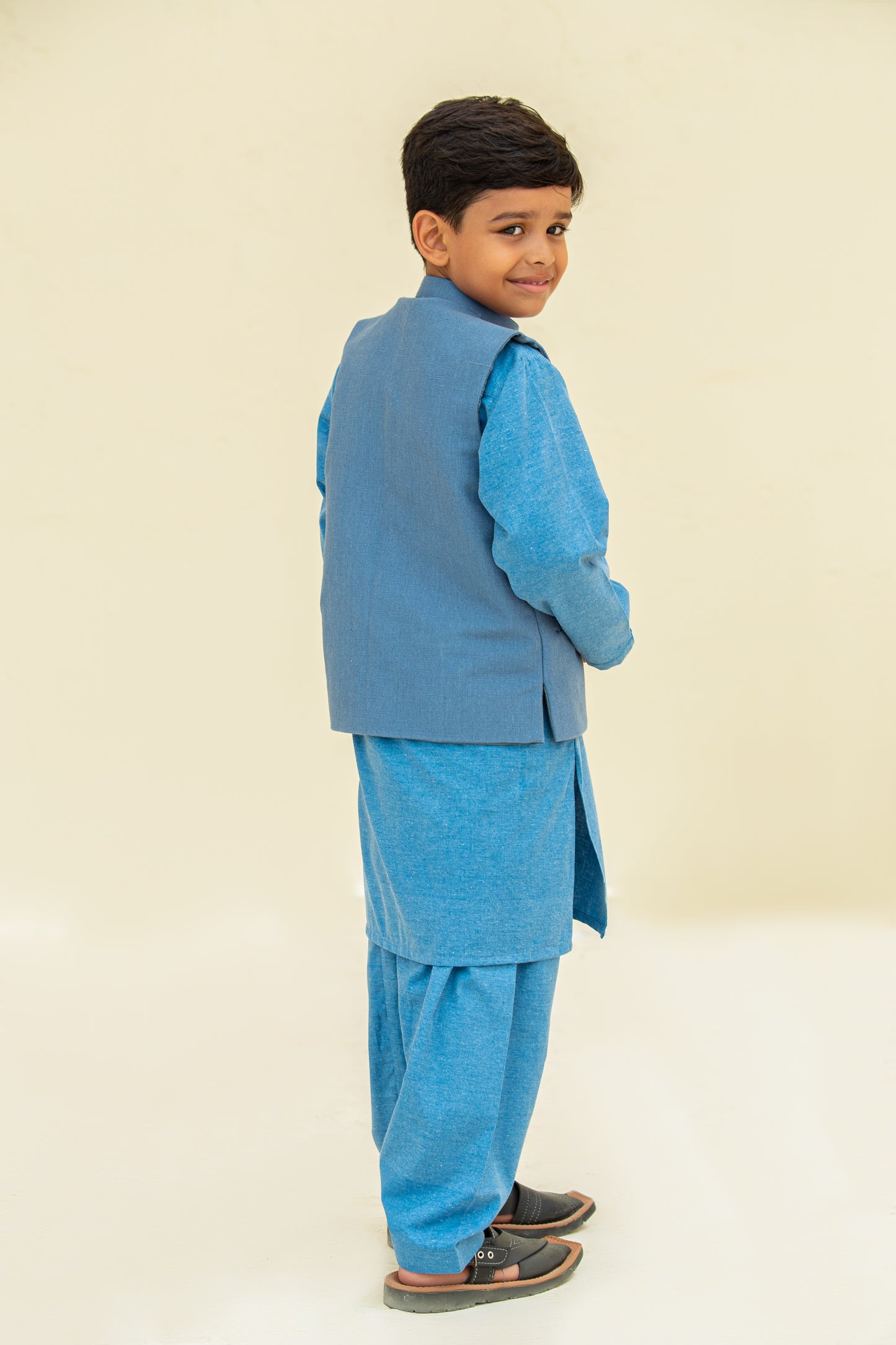 Ferozi kurta shalwar with waistcoat .B4001