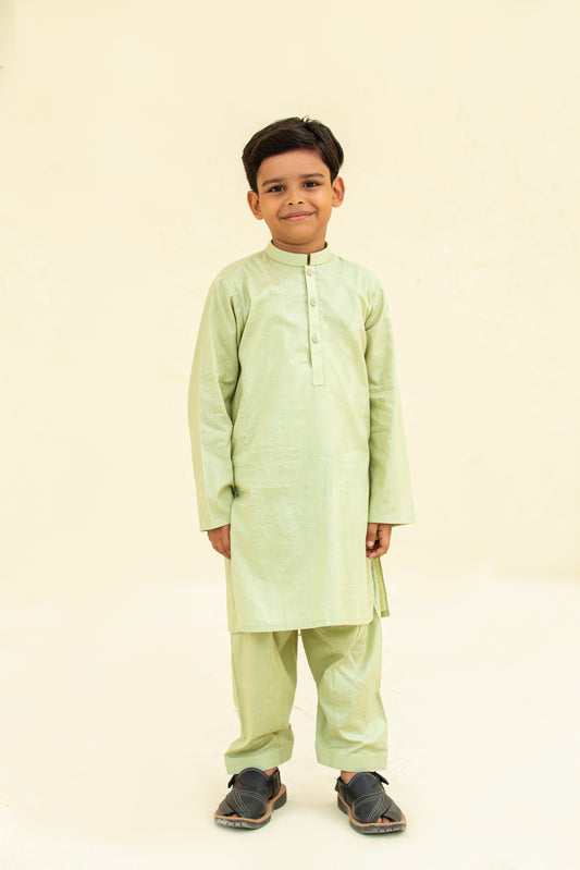 Pista green kurta shalwar. B3096