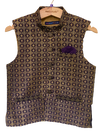 Purple and Golden Banarasi Waistcoat
