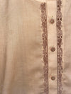 Brown Hand-Embroidered Kurta Shalwar Suit