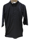 Black Chikan Kurta Shalwar Suit - Pinks &amp; Blues 