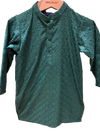 Bottle Green Chikan Kurta Shalwar - Pinks &amp; Blues 